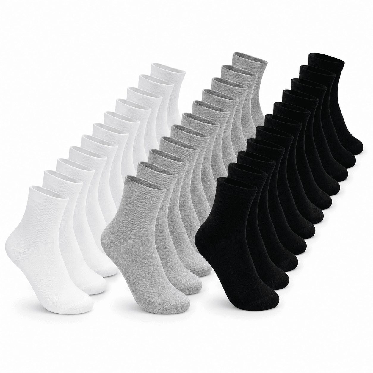 Kit com 24 Meias Médias de Algodão – Conforto e Durabilidade