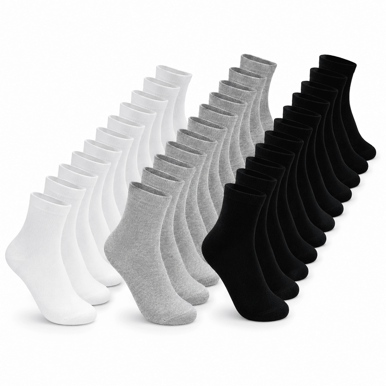Kit com 24 Meias Médias de Algodão – Conforto e Durabilidade