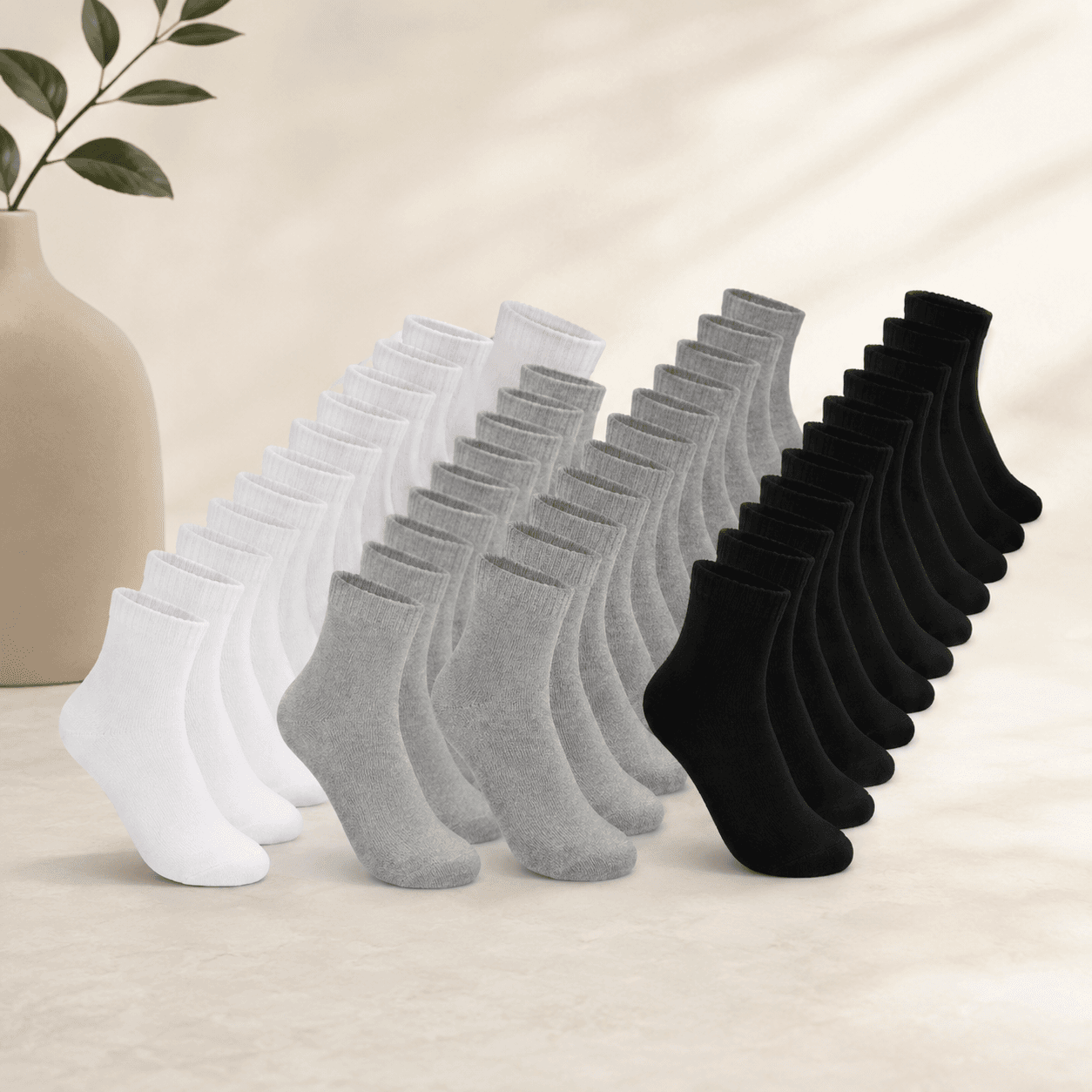 Kit com 24 Meias Médias de Algodão – Conforto e Durabilidade