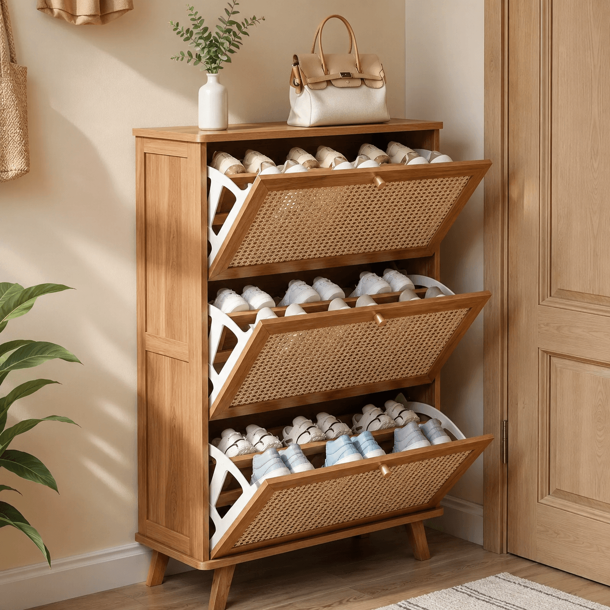 Sapateira Vertical de Bambu — vista alternativa