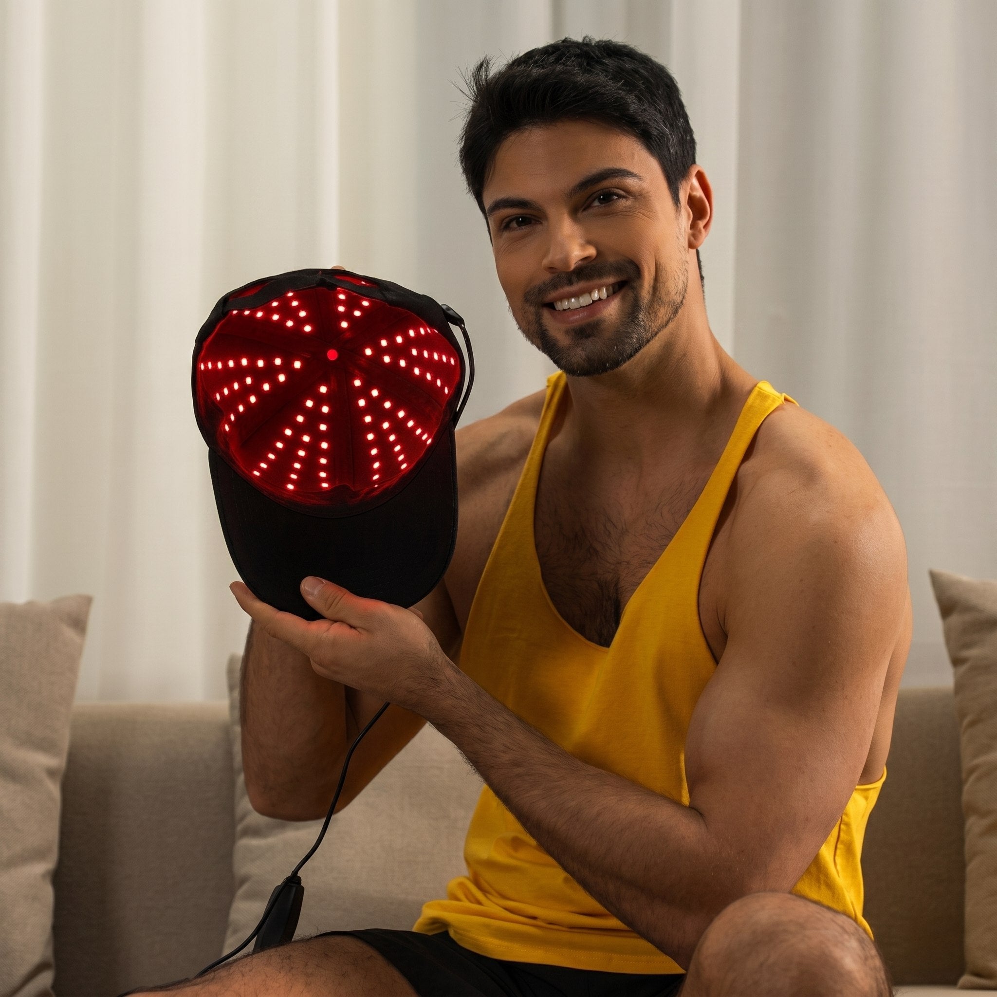 Boné LED para Cuidados com o Couro Cabeludo