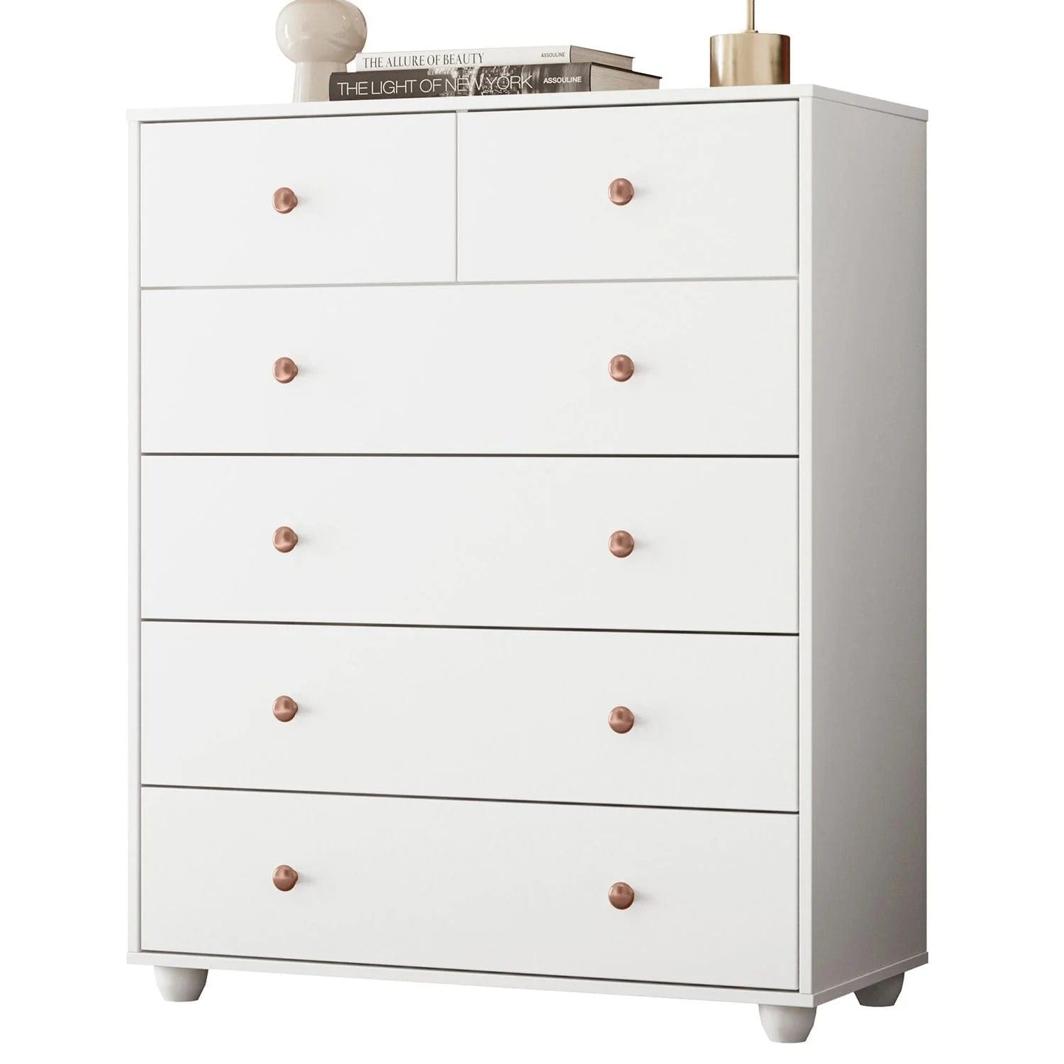 Cômoda 6 Gavetas 90cm Branco Vittoria